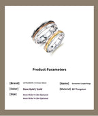 Customized 857 Tungsten Spinner Ring - 6th Iron Anniversary Engraved