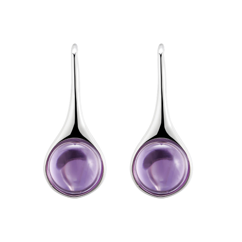 Natural Amethyst Teardrop Earrings