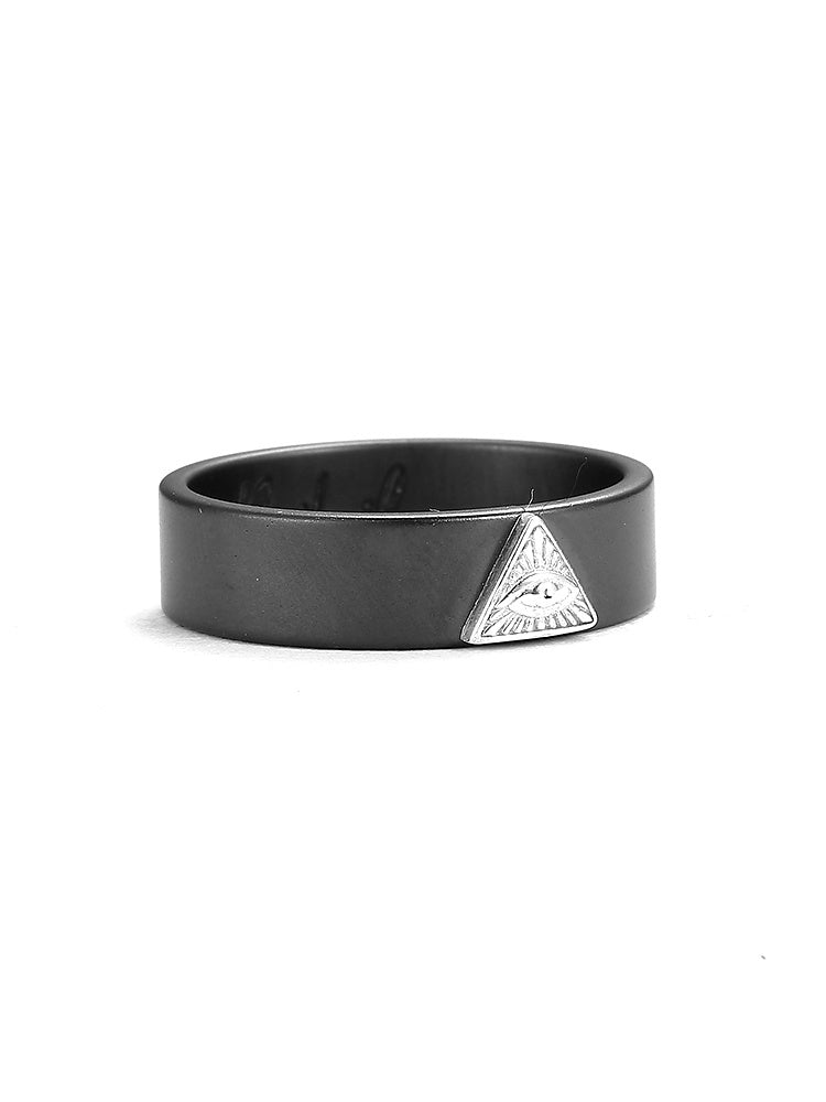 Customized Artisanal Ceramic Evil Eye Ring - 9th Anniversary 925 Silver Vintage