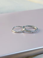 Customized Sterling Silver Wood-Branch Couple Rings - 5th Anniversary Engraved