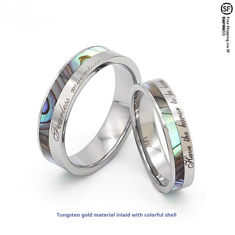 Customized Shell Couple Rings - Perfect Iron Wedding Gift