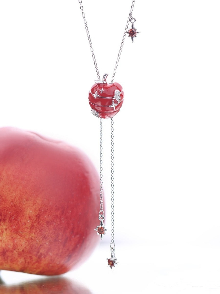 Customized Apple Slice 4th Fruit & Flower Wedding Necklace - Adjustable Engraved