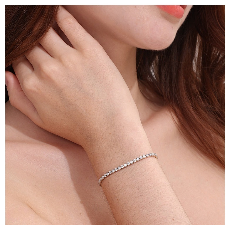 Customized Titanium Steel Women's Bracelet - 6th Iron Anniversary Cubic Zirconia