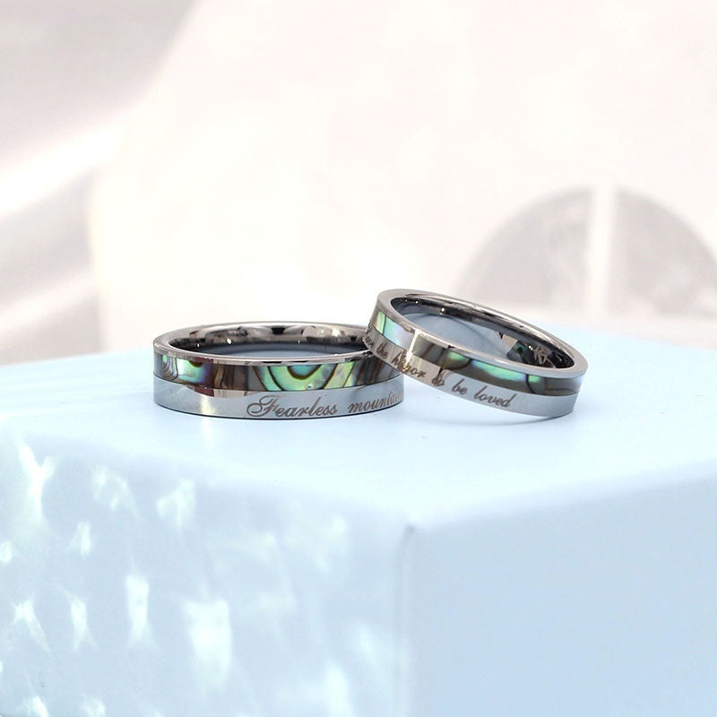 Customized Shell Couple Rings - Perfect Iron Wedding Gift