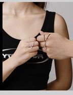 Customized Sterling Silver & Wood Couple Necklace - 5th Anniversary Engraved