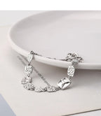 Customized Tin Foil Texture 925 Silver Bracelet - 10th Anniversary Unisex Adjustable