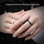 Customized Artisanal Ceramic Day-Night Couple Rings - 9th Anniversary Engraved