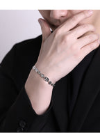 Customized Tin Foil Texture 925 Silver Bracelet - 10th Anniversary Unisex Adjustable