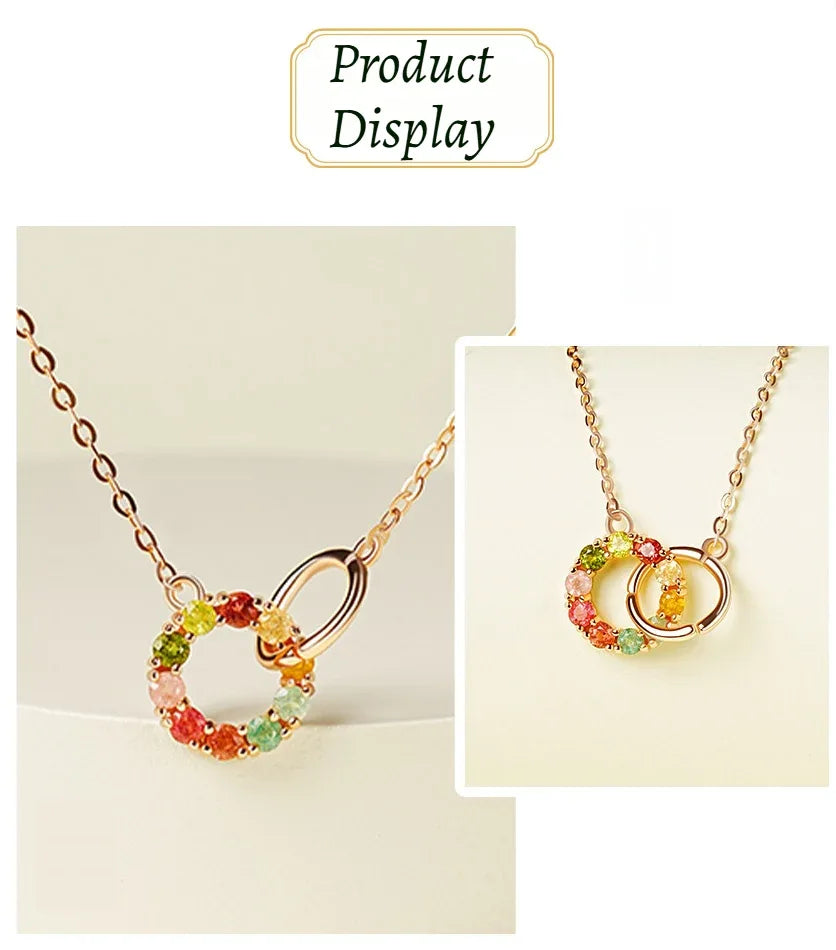 Customized Colorful Tourmaline Necklace - 8th Anniversary Ancient Silver Craft - OOAKB