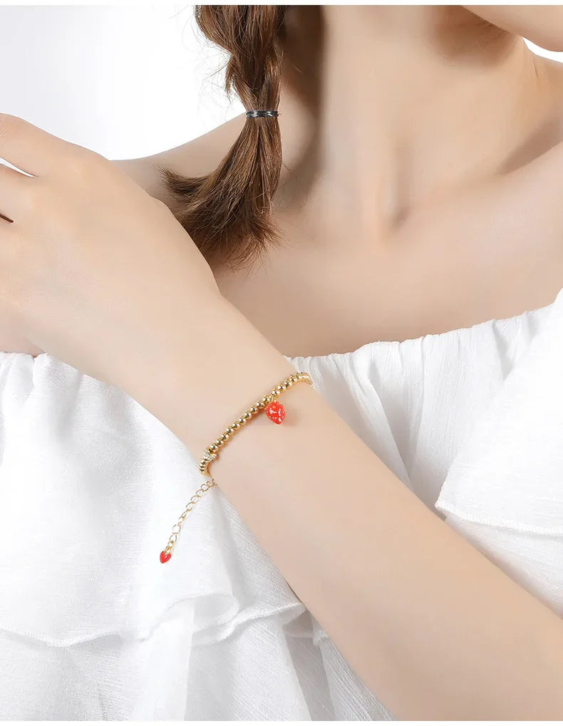 Hand-Painted Enamel Bracelet - 18K Gold-Plated - OOAKB