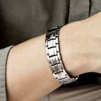 Customized High-Purity Titanium Men's Bracelet - 6th Iron Anniversary Engraved