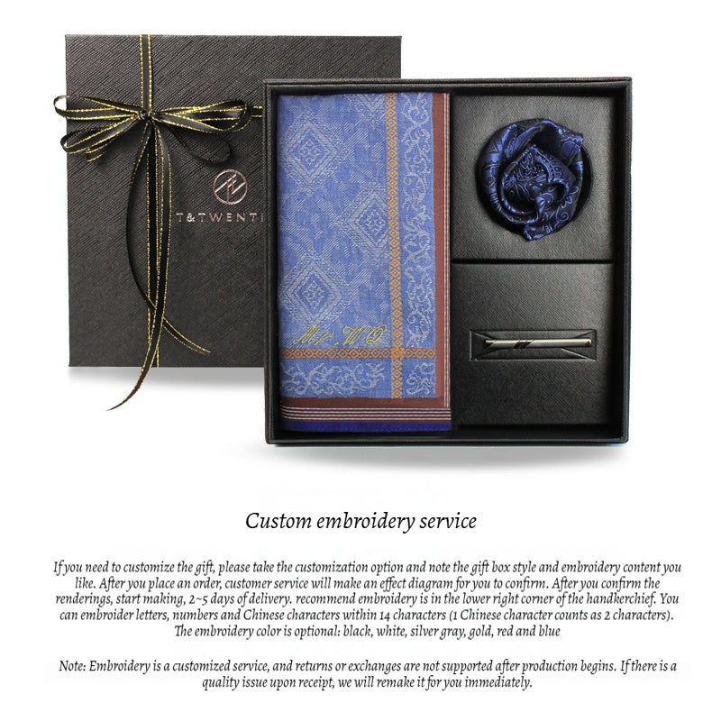 Customized Cotton-Embroidery Handkerchief with Patent-Pending CottonGuard® - A Unique Cotton Wedding Gift for 2nd Year