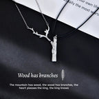 Customized Sterling Silver & Wood Couple Necklace - 5th Anniversary Engraved