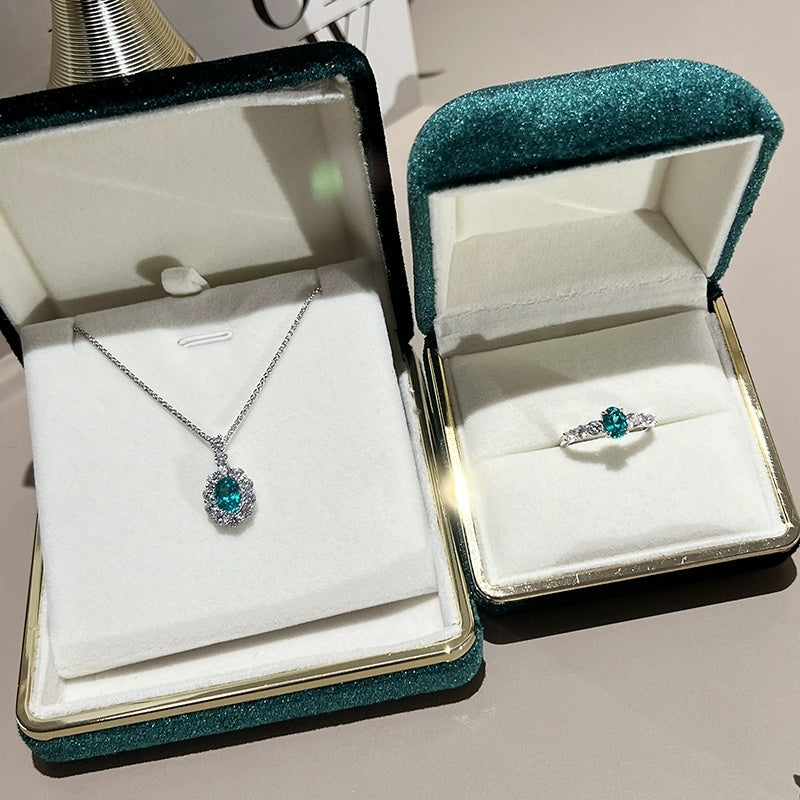 Customized Lab-Grown Paraiba Tourmaline Ring - 8th Anniversary Neon Glow 925 Silver