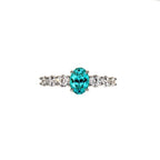 Customized Lab-Grown Paraiba Tourmaline Ring - 8th Anniversary Neon Glow 925 Silver