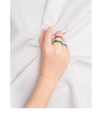 Hand - Stitched Leather Wedding Gift Customized with Colorful Inlay for 3rd Year