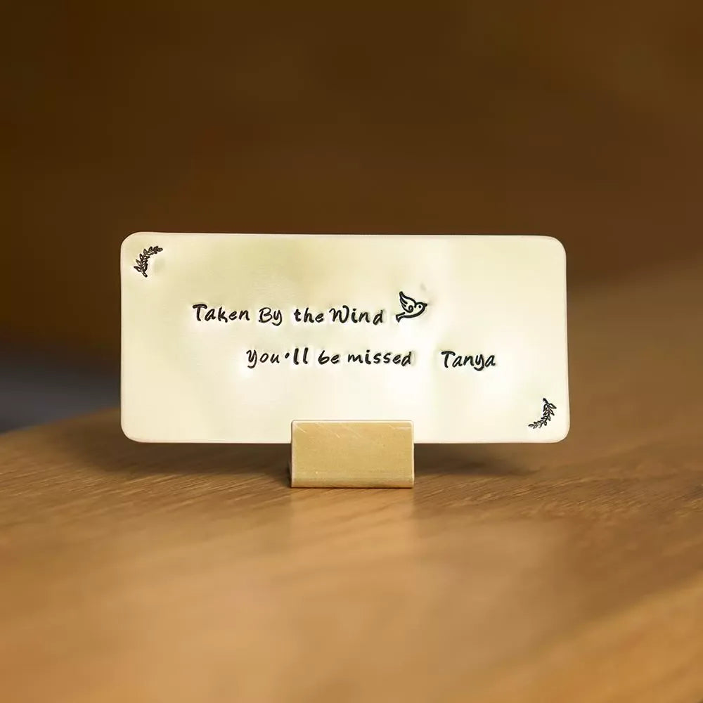 Hand-Stamped Brass Desktop Plaque - OOAKB