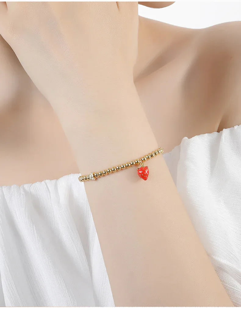 Hand-Painted Enamel Bracelet - 18K Gold-Plated - OOAKB