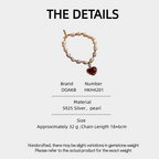 French Retro Heart-Shaped Pearl Bracelet