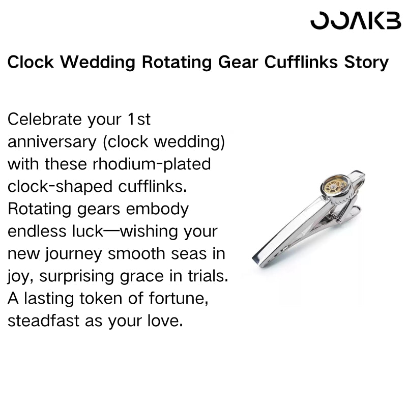Customized Paper Wedding Clock Gear Tie Clip - Engravable