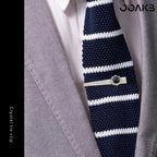 Customized 3rd Leather Wedding Tie Clip - Rose Gold Crystal Engraved