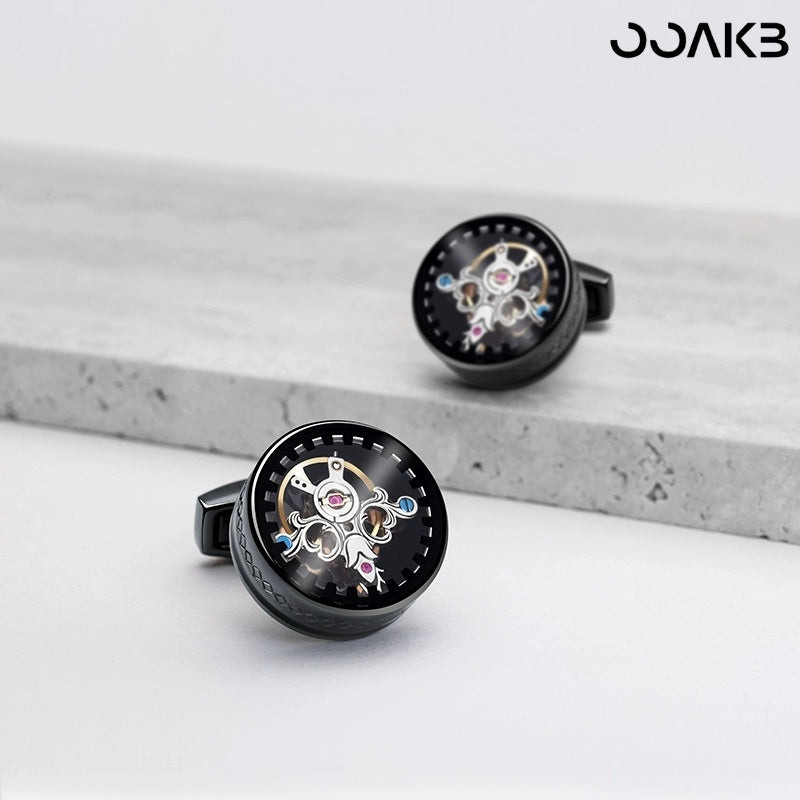 Customized Paper Wedding Tourbillon Gear Cufflinks - Engravable