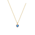 Blue Opal S925 Silver Heart Pendant Necklace