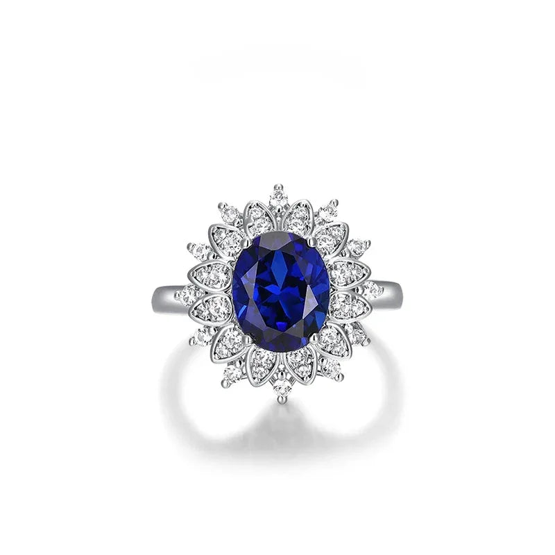 Sapphire Diana-Style Full-Zircon Ring - OOAKB