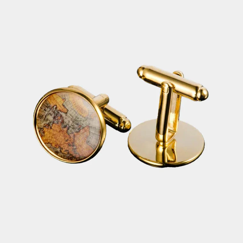 Brass Vintage Map Cufflinks - OOAKB