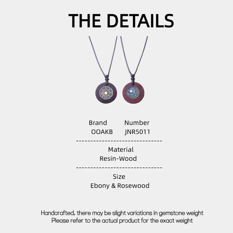 Ebony & Rosewood Magnetic Couple Necklaces - OOAKB