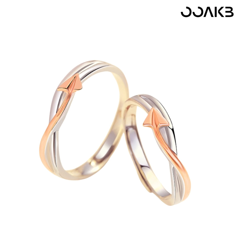 Customized Paper Wedding Paper Plane Couple Rings - 925 Silver