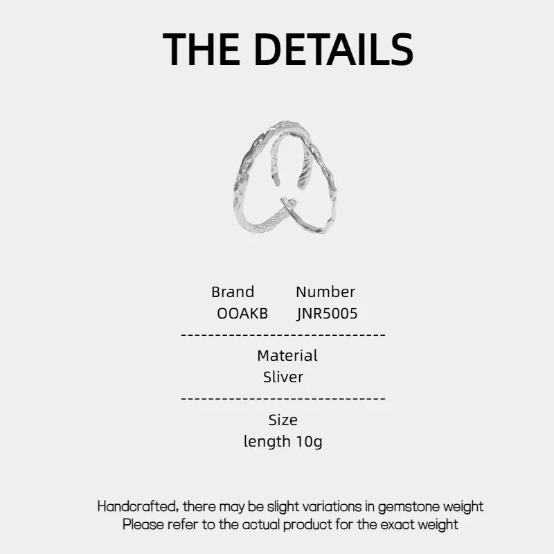 Silver Wood-Branch Couple Rings - OOAKB