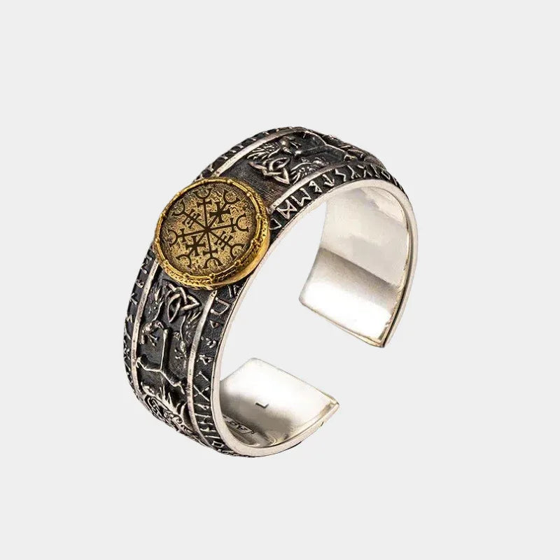 Silver-Copper Viking Rune Ring - OOAKB