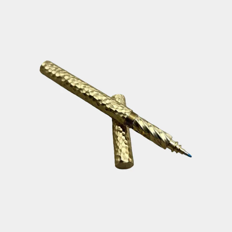 Brass Hammered 2-in-1 Pen - OOAKB