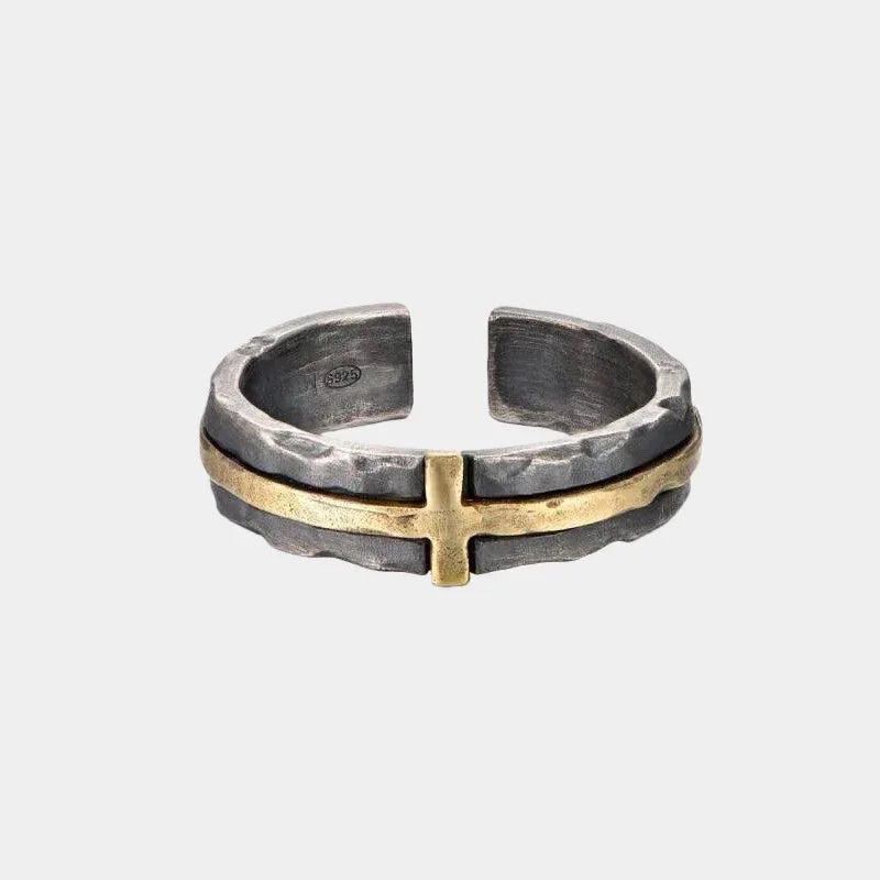 Silver-Copper Cross Couple Rings - OOAKB
