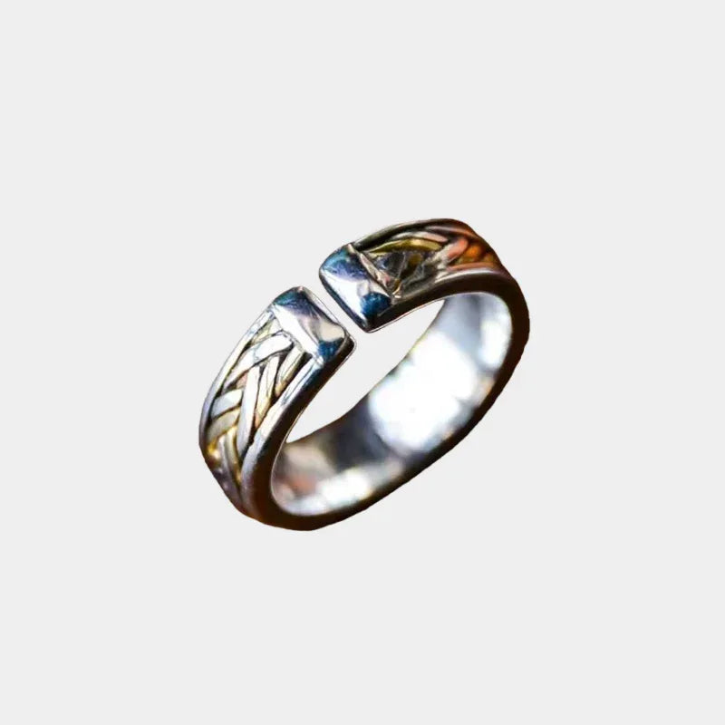 Silver-Copper Woven Couple Rings - OOAKB