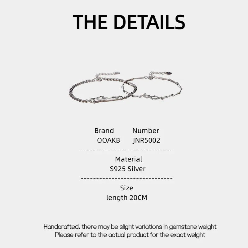 Silver & Wood Couple Bracelet - OOAKB