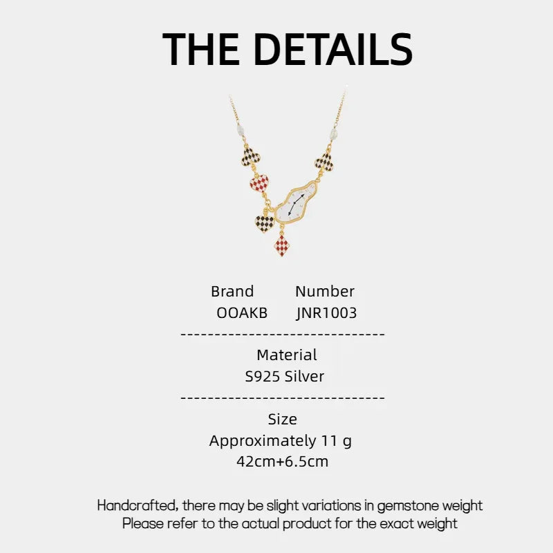 Alice-Inspired Red and Black Spade Necklace - OOAKB