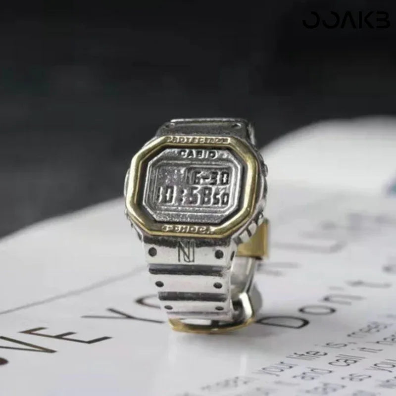 Clock Ring - 925 Silver Vintage Design - OOAKB
