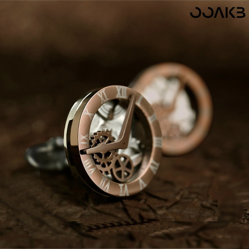 Customized Paper Wedding Clock Gear Cufflinks - Titanium Engraved