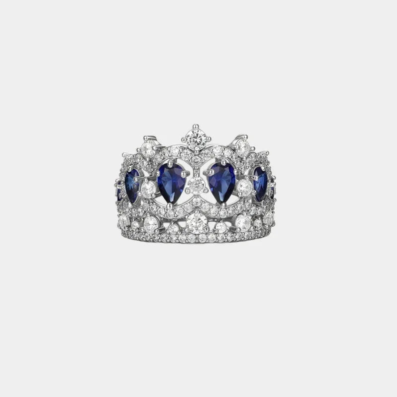 Sapphire Crown Full-Zircon Index Finger Ring - OOAKB