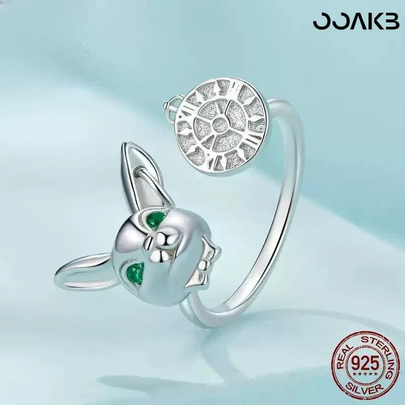 Alice White Rabbit Clock Ring - OOAKB