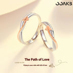 Customized Paper Wedding Paper Plane Couple Rings - 925 Silver