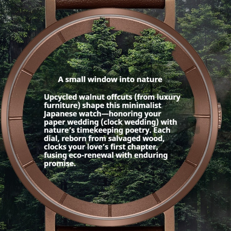 Customized Paper Wedding Wooden Clock Watch - Eco-Walnut Dial