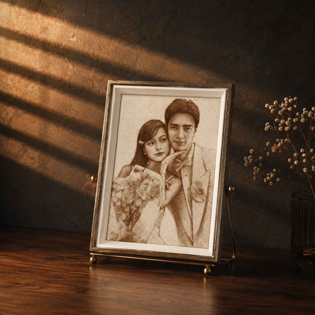 Custom Sand Art Portrait · Personalized Photo Frame Gift