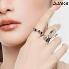 1st Anniversary White Rabbit Clock Ring | Wonderland-Inspired S925 Silver Jewelry