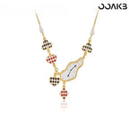 Customized Alice-Inspired Red and Black Spade Necklace for Women - Ideal Paper Wedding Gift