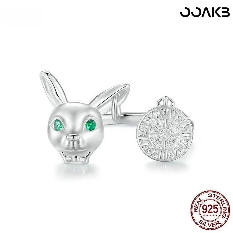 Alice White Rabbit Clock Ring - OOAKB