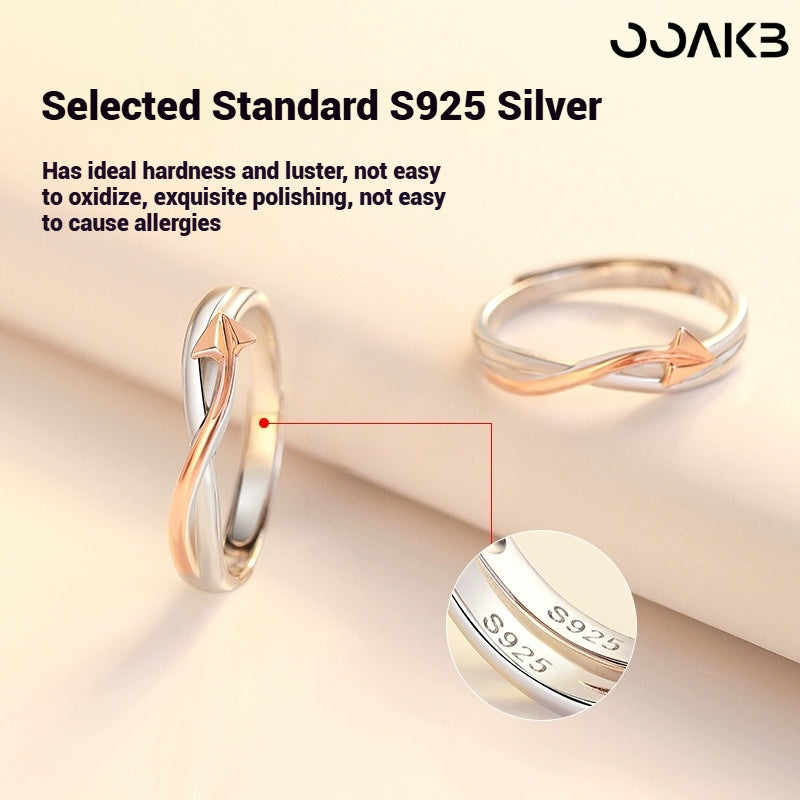 Customized Paper Wedding Paper Plane Couple Rings - 925 Silver