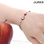 Customized Apple & Star 4th Fruit & Flower Wedding Bracelet - Copper Alloy Adjustable